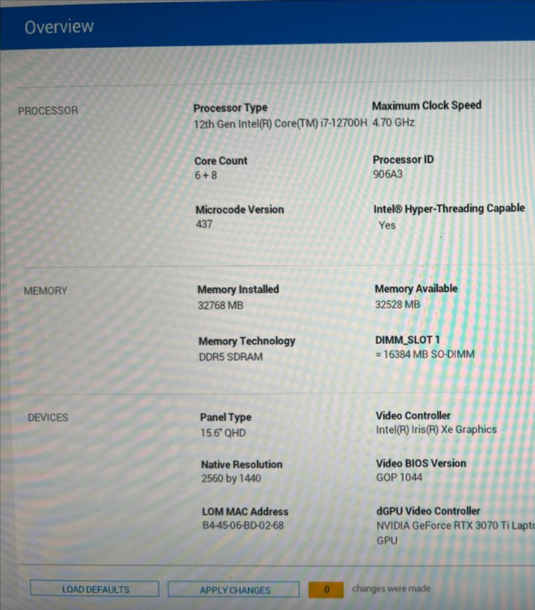 Dell 게이밍 노트북 i7-12700, RTX 3070 Ti, DDR5 16G--4