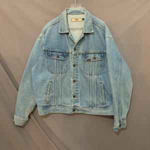 XL LEE 리 00s 빈티지 자수 워싱 데님 트러커 청자켓