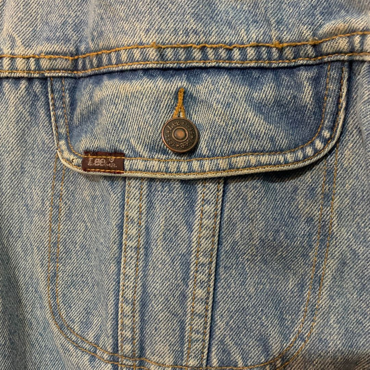 XL LEE 리 00s 빈티지 자수 워싱 데님 트러커 청자켓--3