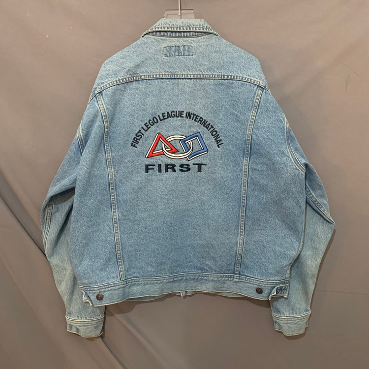 XL LEE 리 00s 빈티지 자수 워싱 데님 트러커 청자켓--1