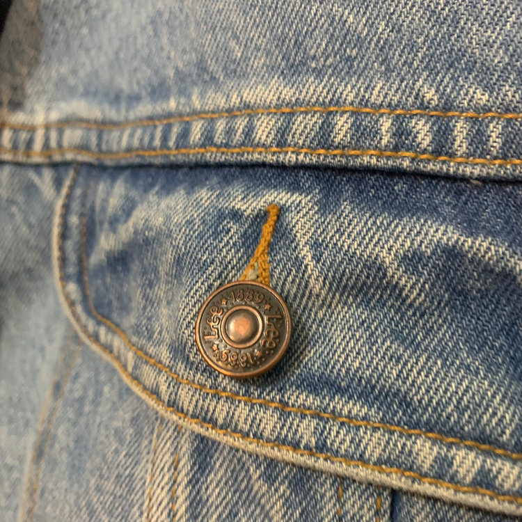 XL LEE 리 00s 빈티지 자수 워싱 데님 트러커 청자켓--4