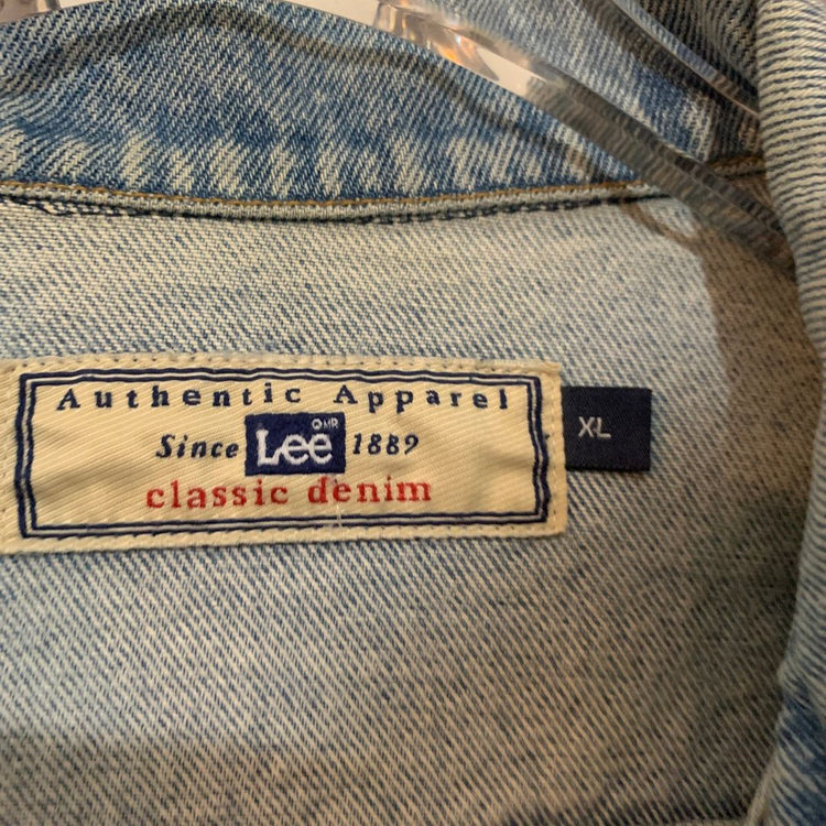 XL LEE 리 00s 빈티지 자수 워싱 데님 트러커 청자켓--5