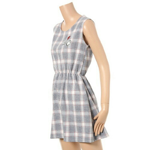 청순 르샵 체크 원피스 나시 민소매 일본 빈티지 애니