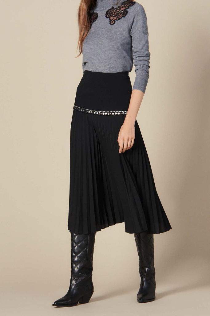 산드로 플리츠 스커트--1