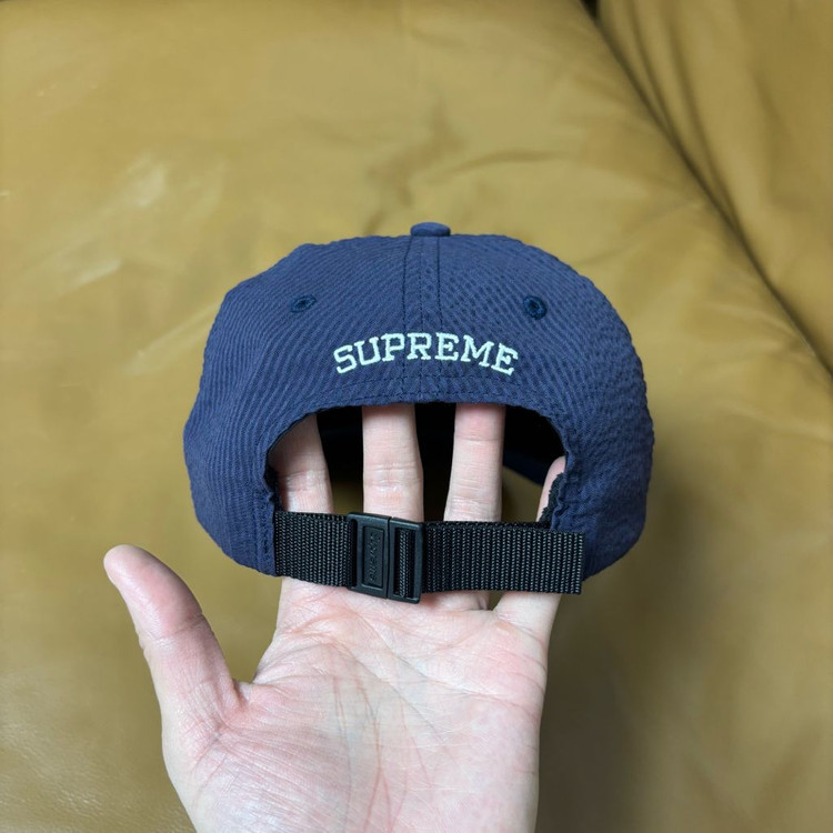 슈프림 S로고 6패널 볼캡 모자 24ss 시어서커 네이비--8