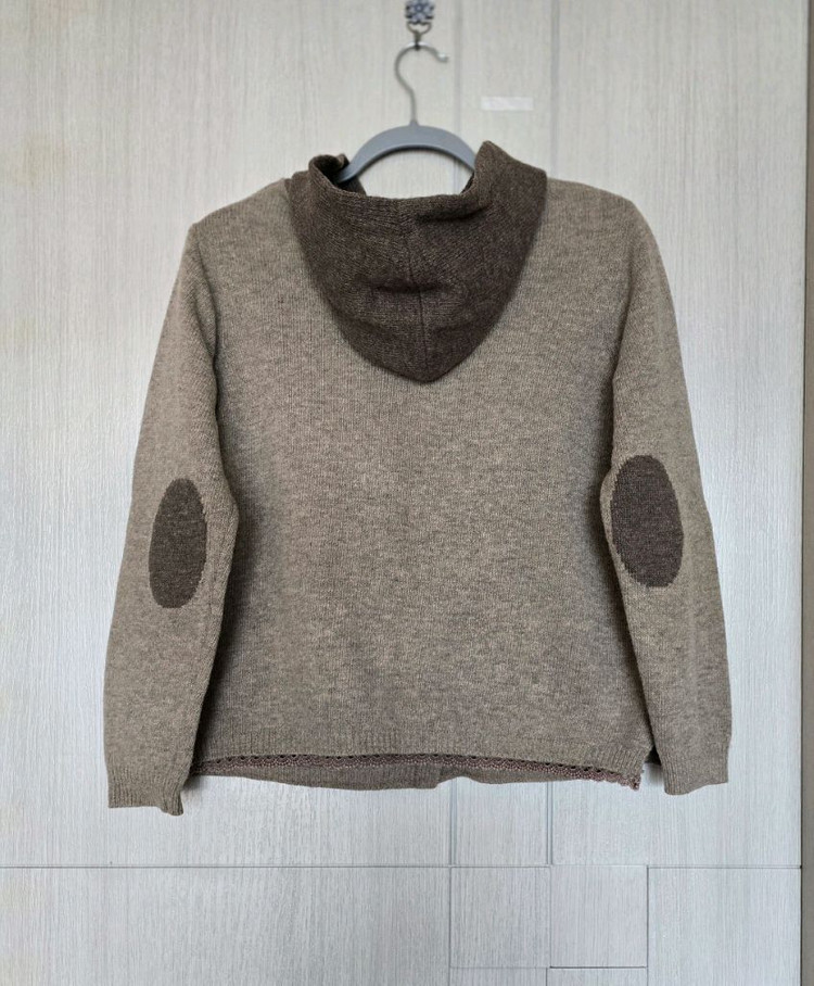 프리~77/ 더엘 내추럴스타일 울 혼방 후드 가디건--1