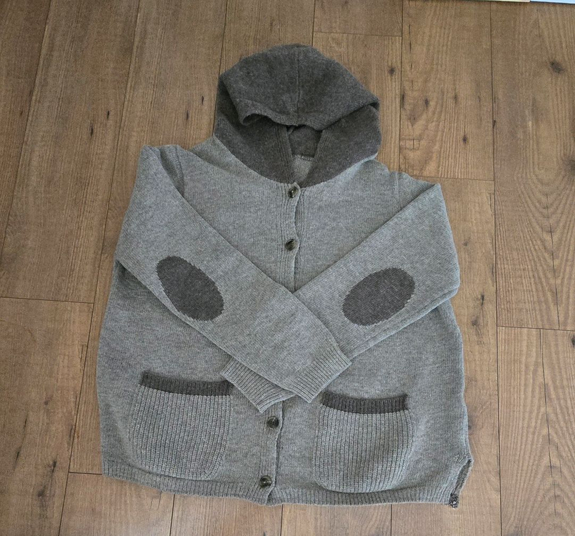 프리~77/ 더엘 내추럴스타일 울 혼방 후드 가디건--2