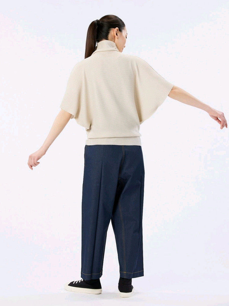 이세이미야케 미 돌먼스트레치 니트 탑--3