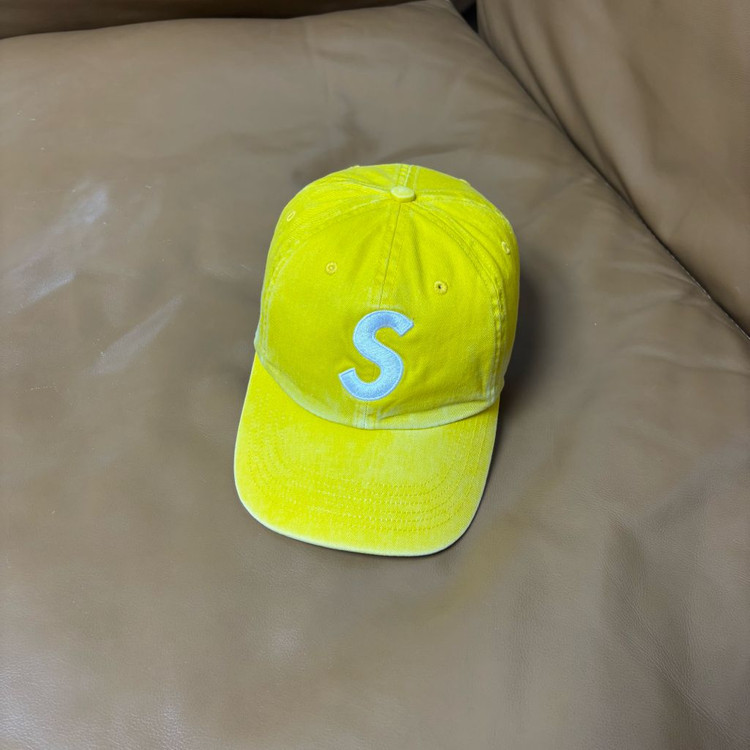 슈프림 S로고 6패널 볼캡 모자 피그먼트 옐로우--0