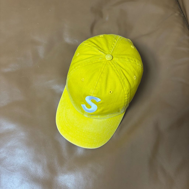 슈프림 S로고 6패널 볼캡 모자 피그먼트 옐로우--4