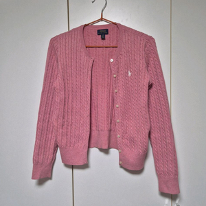폴로 랄프로렌 케이블 가디건 걸즈 L 핑크 이미지