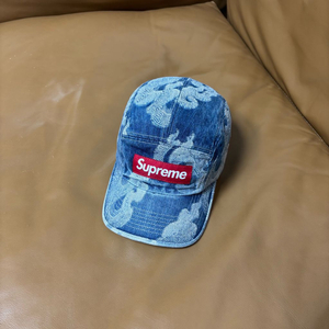 슈프림 캠프캡 모자 박스로고 플레임 데님