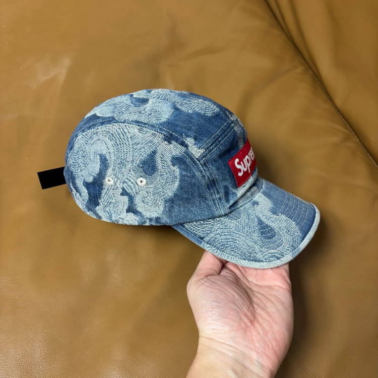 슈프림 캠프캡 모자 박스로고 플레임 데님--2