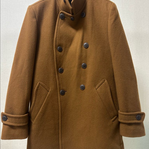 BON 남성 카멜 더블 하프 모 코트