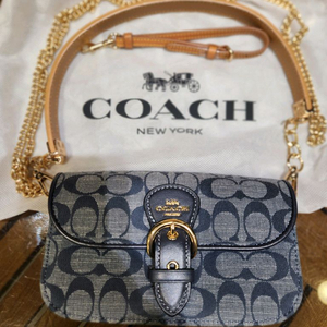 코치 시그니처 체인 크로스백 / 숄더백 (미사용급, 풀구성)