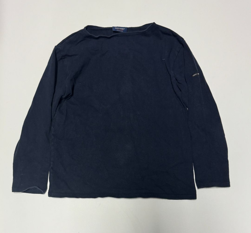 여성 세인트제임스 미니멀 스몰 로고 긴팔 티셔츠 S ~ M 네이비--0