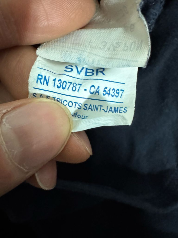 여성 세인트제임스 미니멀 스몰 로고 긴팔 티셔츠 S ~ M 네이비--5