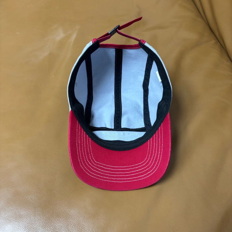 슈프림 캠프캡 모자 박스로고 투톤 라이트 블루 레드--5