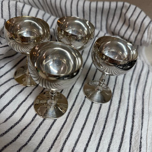 빈티지 앤틱 실버 플레이트 미니와인잔&에그홀더 이미지