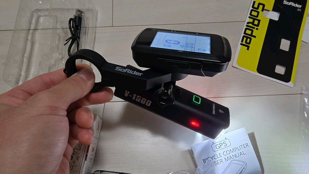 [새상품] 자전거 속도계 라이트 전조등 듀얼거치대 풀세트 로드자전거 mtb 픽시--2