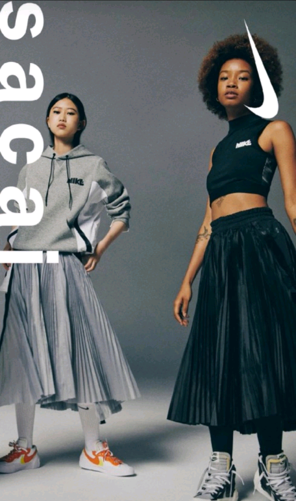 새상품) NIKE x SACAI 나이키 x 사카이 콜라보 한정판 플리츠 스커트--3