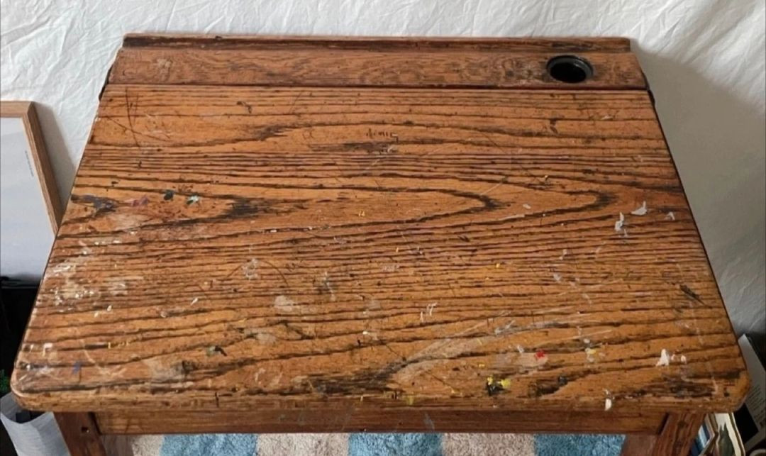 빈티지가구) 영국빈티지 스쿨데스크, 1인책상, 빈티지테이블 이미지