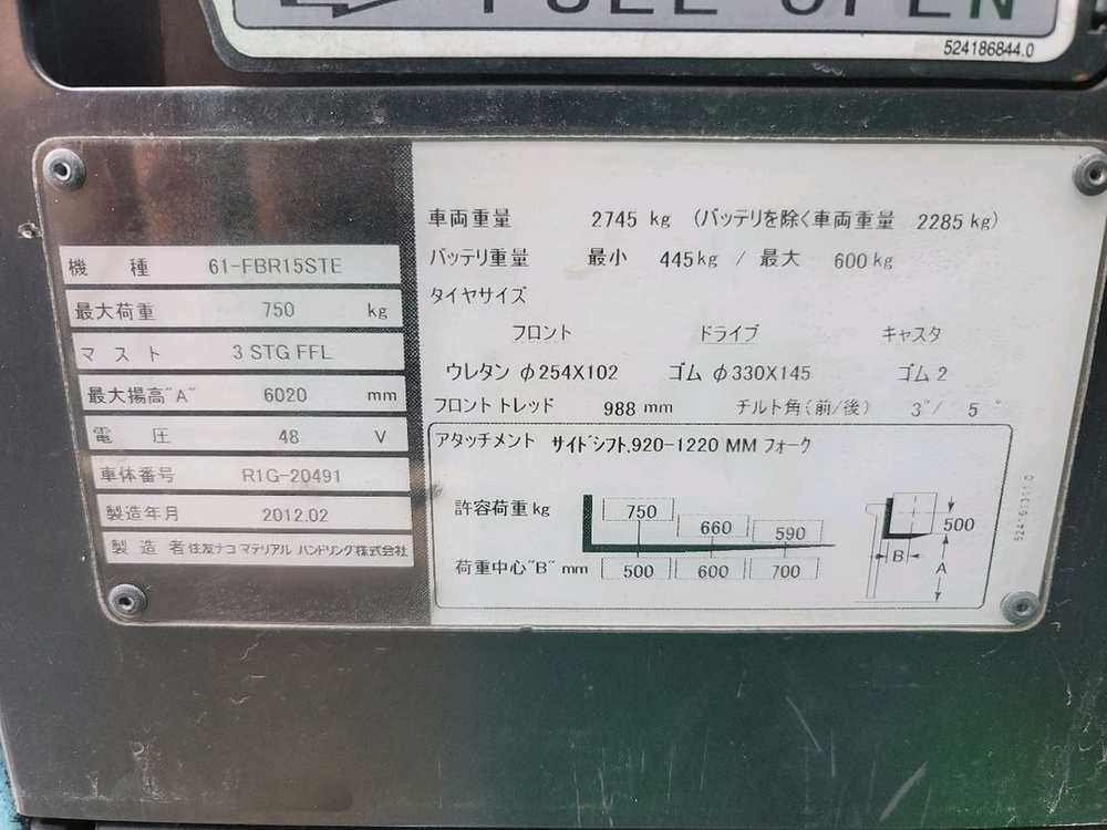 신차급 스미토모 1.5톤 6M3단 입식지게차 판매--3