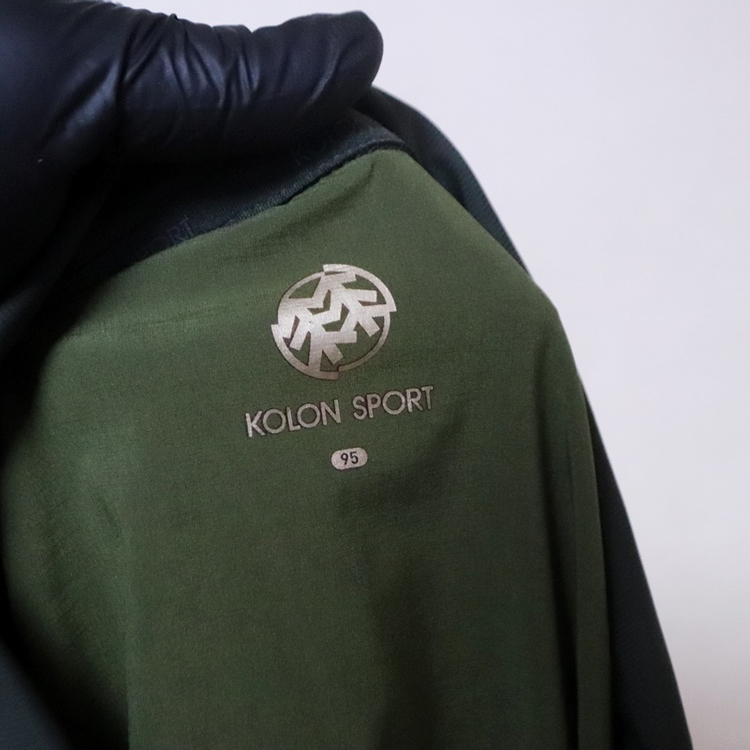 코오롱 남성95 카키 반팔 티셔츠--4