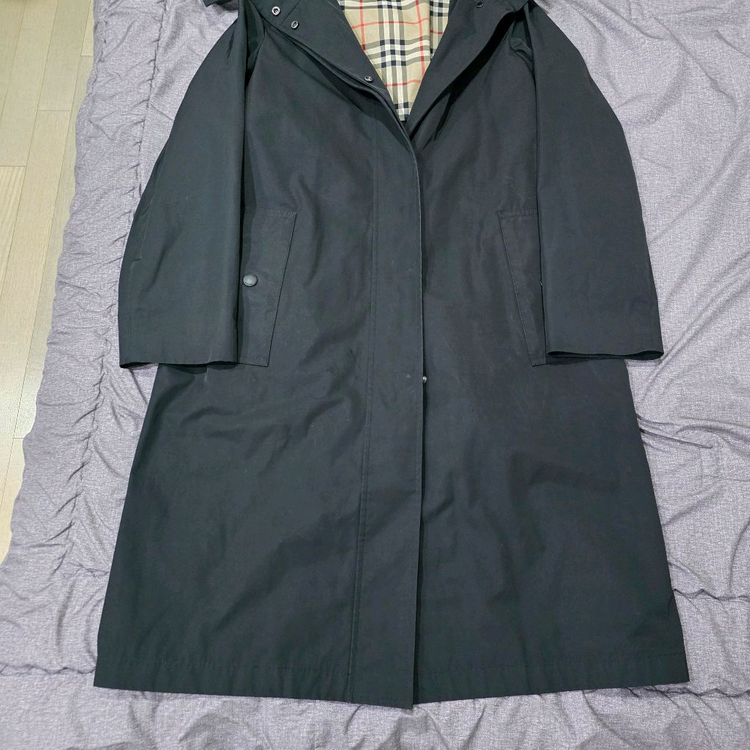 버버리 정품 디태처블 후드 트렌치코트--4