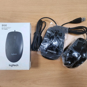 [새상품] 유선마우스 3개 일괄(로지텍B100+삼성)
