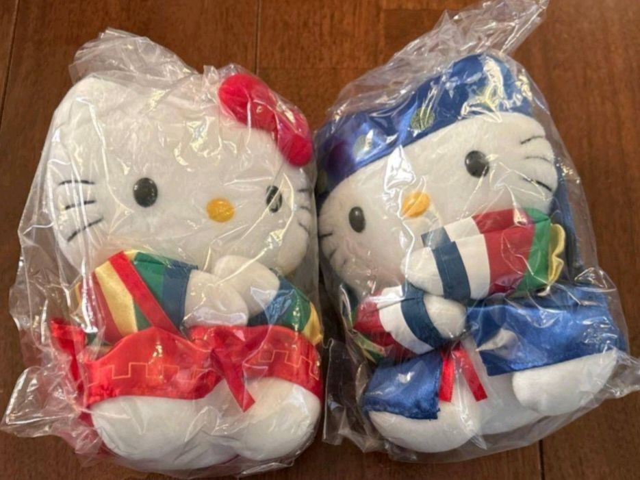 고전뽀실이키티커텐홀더허그키티곰키티타이니참로즈키티컵 이미지