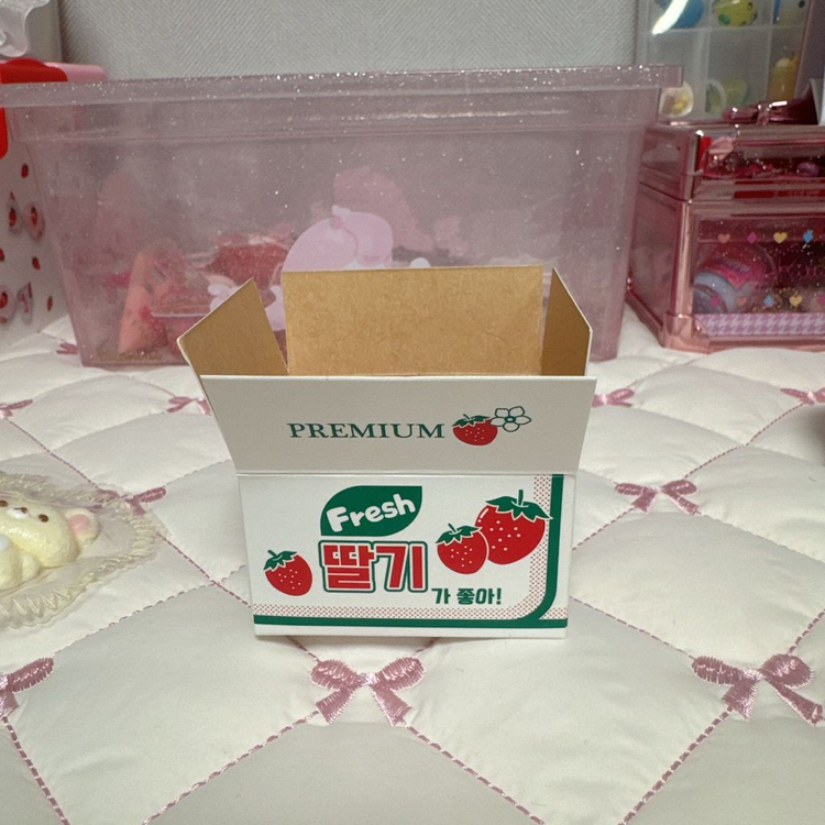 오렌지 딸기 상자 메모지--1