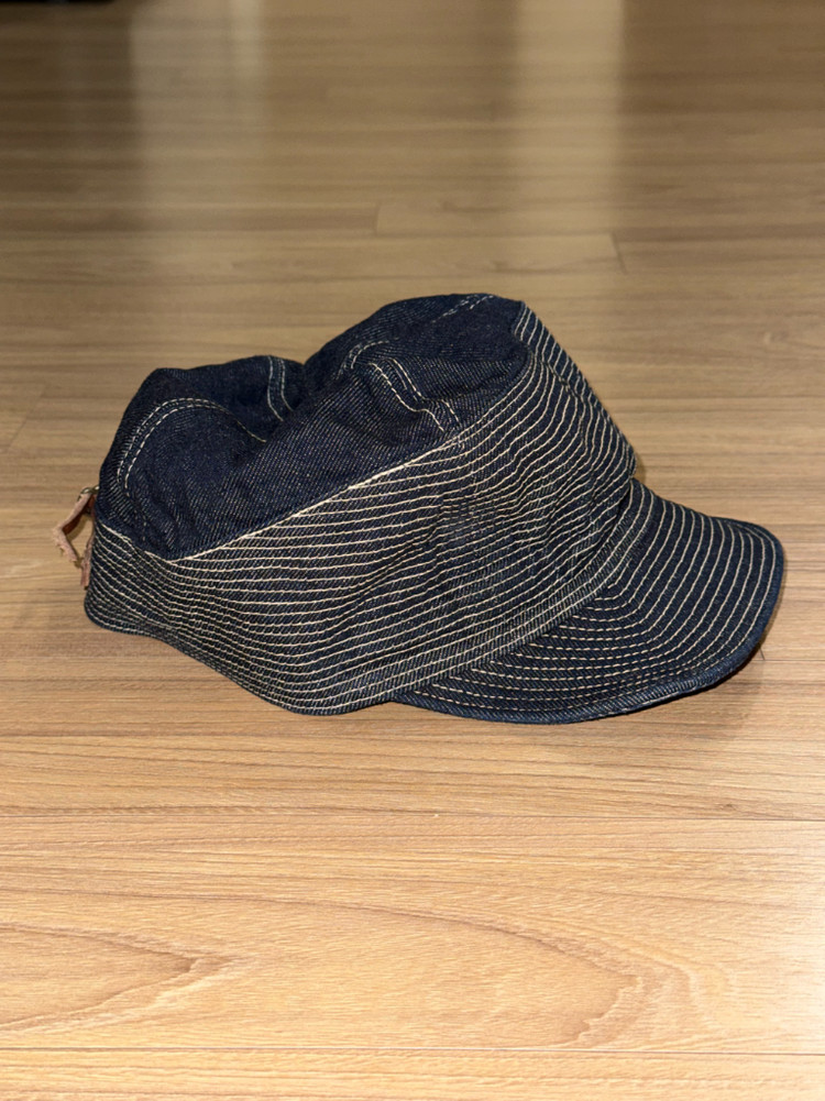 캐피탈 11.5oz 데님 노인과 바다 캡 다크 인디고 모자--0