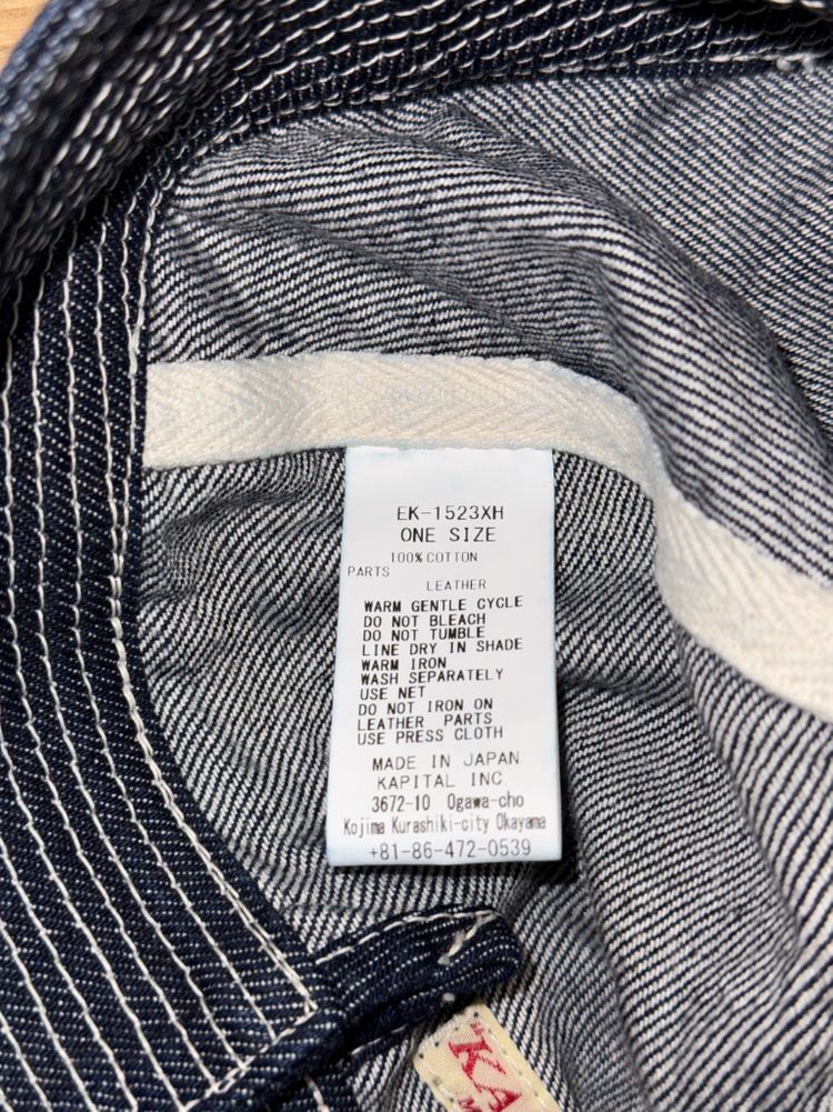 캐피탈 11.5oz 데님 노인과 바다 캡 다크 인디고 모자--4