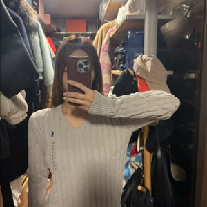 [새상품]폴로 랄프로렌 브이넥 니트 그레이 이미지