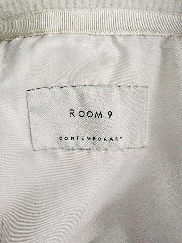 룸나인 ROOM9 아이보리 뽀글이 니트카라 집업베스트조끼 밑단시보리 66--6