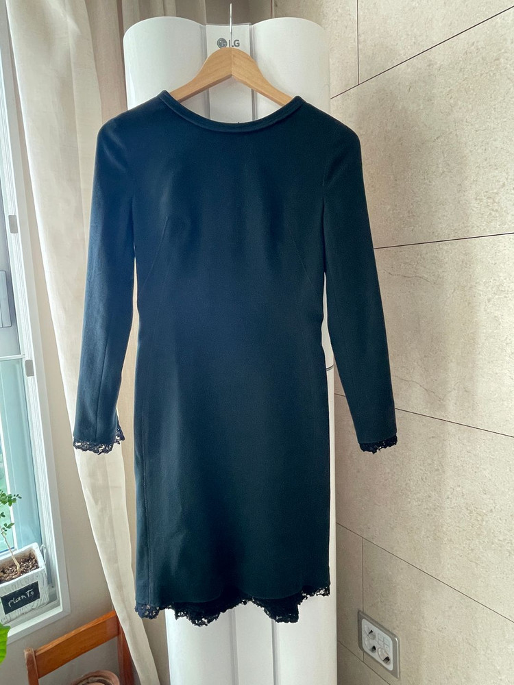 마인 여성 미디 레이스 원피스 네이비--6