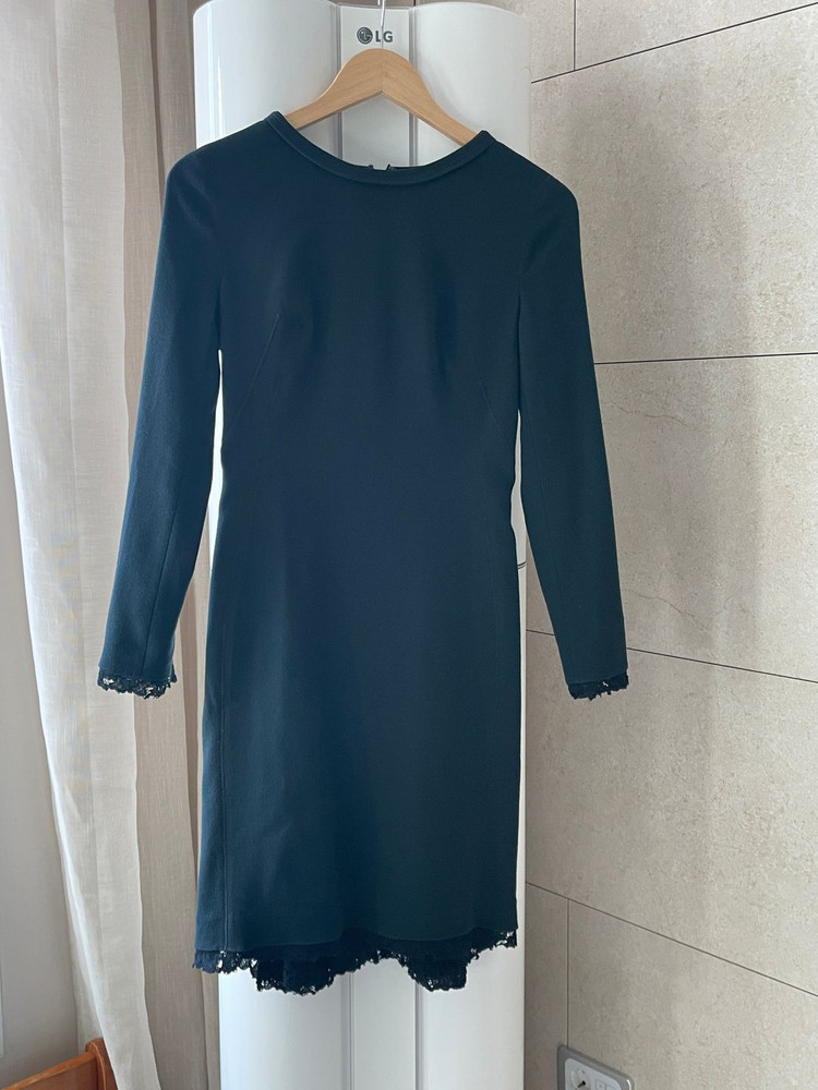 마인 여성 미디 레이스 원피스 네이비--5