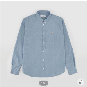 메종키츠네 폭스 헤드 패치 셔츠