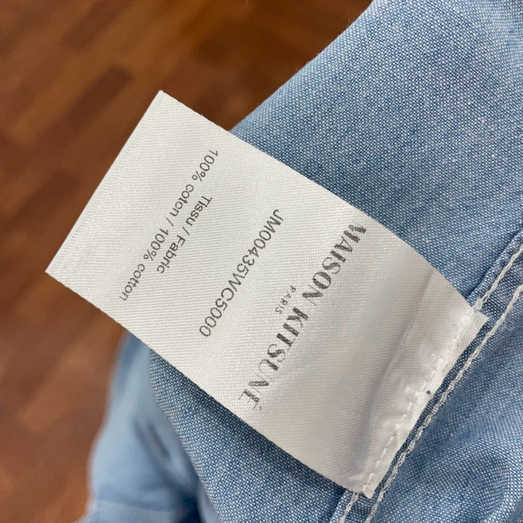 메종키츠네 폭스 헤드 패치 셔츠--4