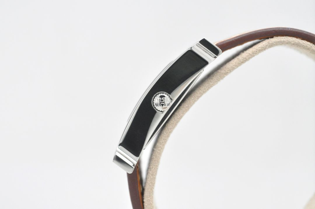 에르메스 H아워 은장 중고명품 손목시계 여성용 PM 사이즈 21mm 여성가죽시계--5