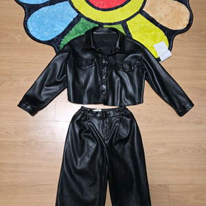 로아앤제인 페이크레더 자켓 바지세트 120