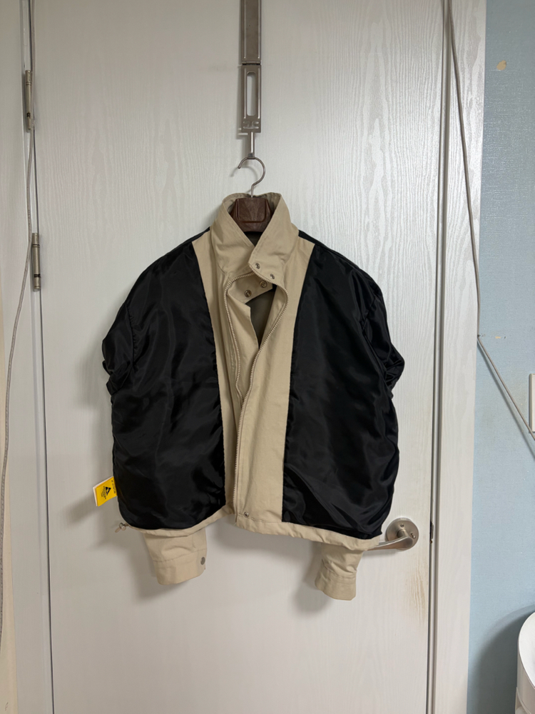 보세 아이보리 크롭 면자켓--9