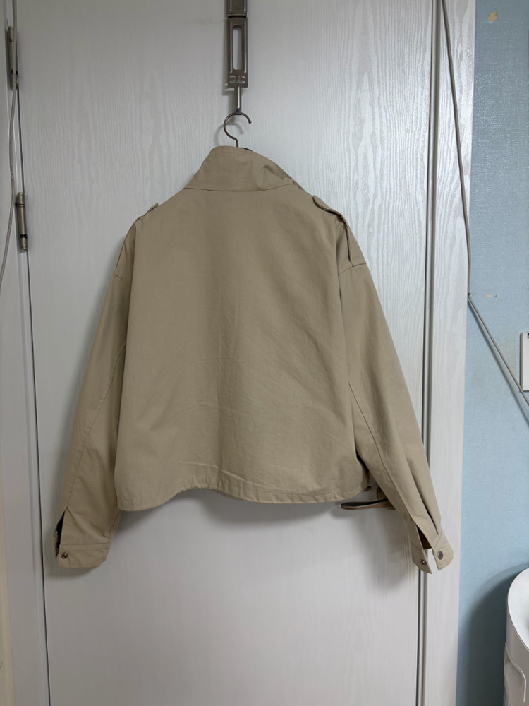 보세 아이보리 크롭 면자켓--3