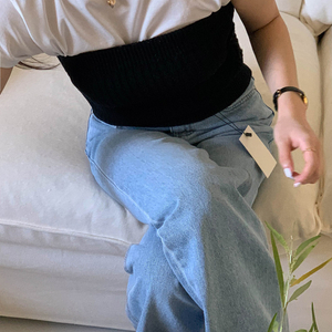 미엘 오프숄더 튜브탑 니트