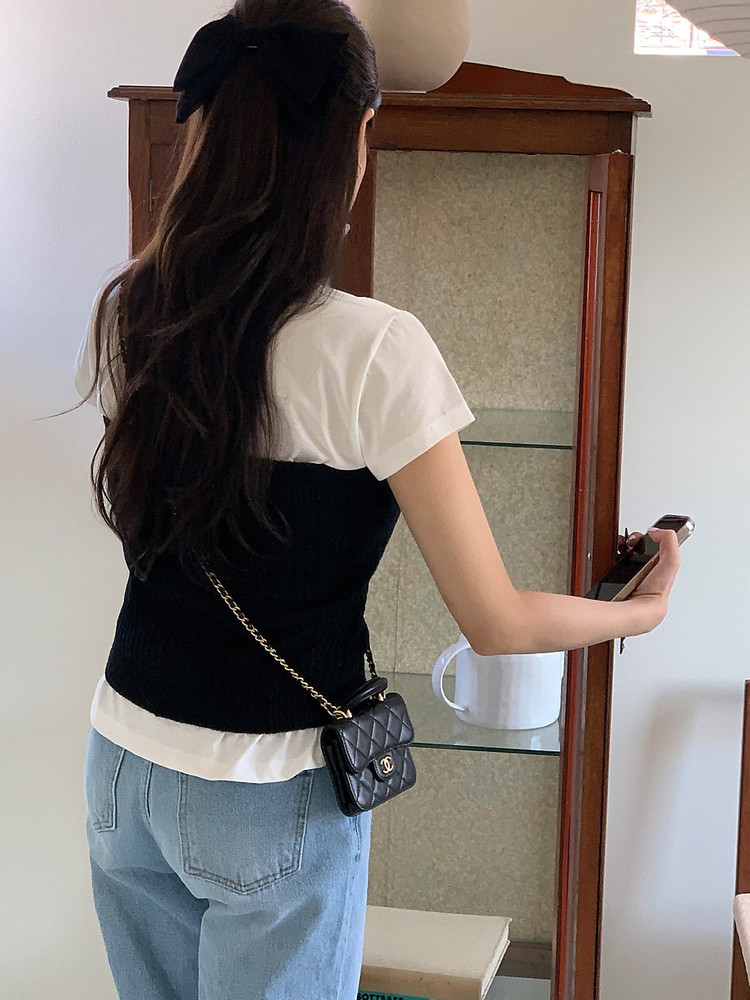 미엘 오프숄더 튜브탑 니트--3