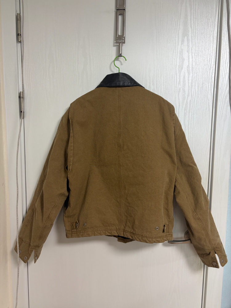 일본산 크롭 진베이지 면자켓 점퍼--2