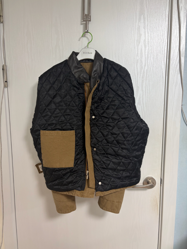 일본산 크롭 진베이지 면자켓 점퍼--3