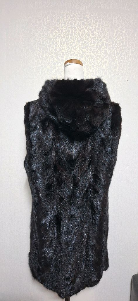 66 후드밍크 조끼 밍크베스트--1