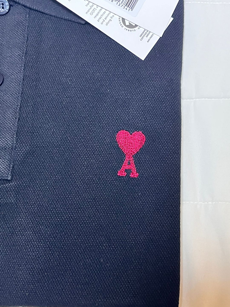 아미 하트 로고자수 폴로 셔츠--5